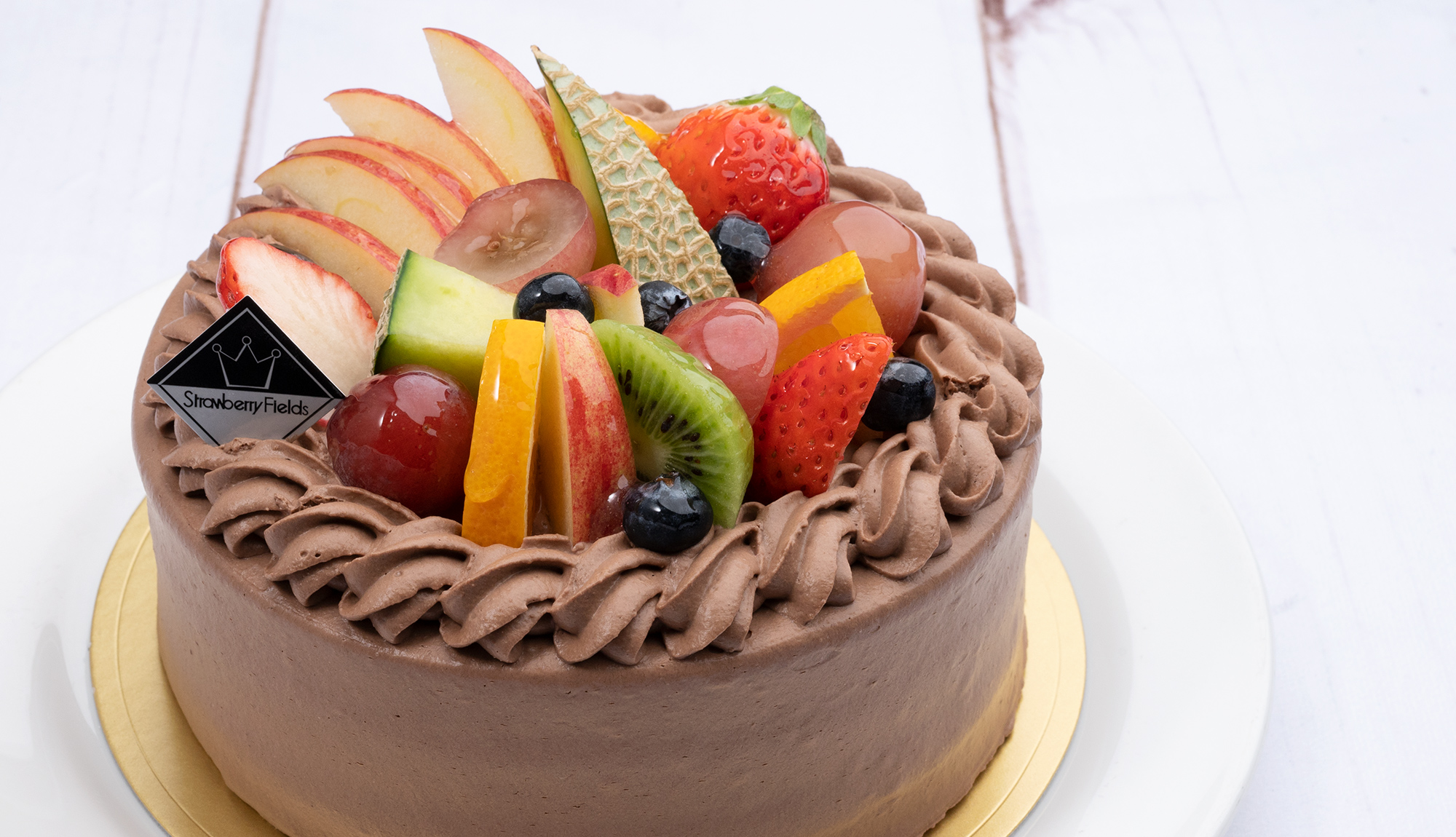 ガトーショコラ(フルーツ飾り）の写真